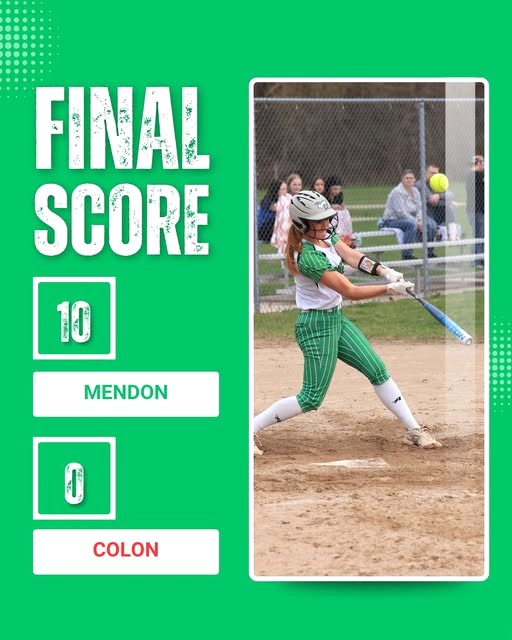 Mendon softball shuts out Colon 10-0